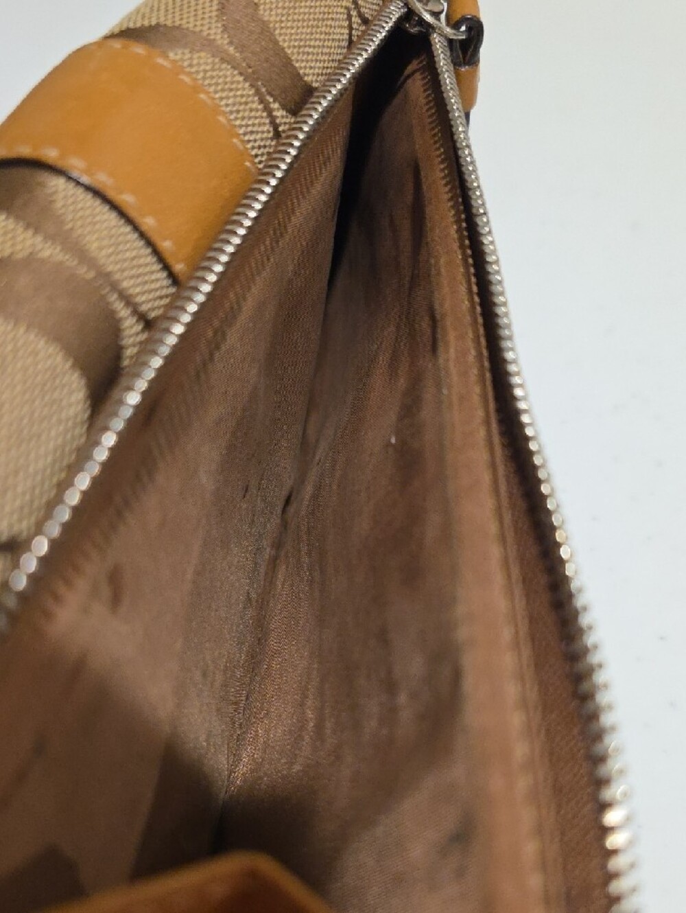 Coach Brown Signature Canvas Continental Wallet with Leather Strap - Picture 9 of 15